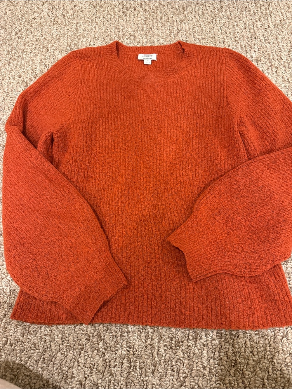 J. Crew Rust Orange Textured Crewneck Sweater